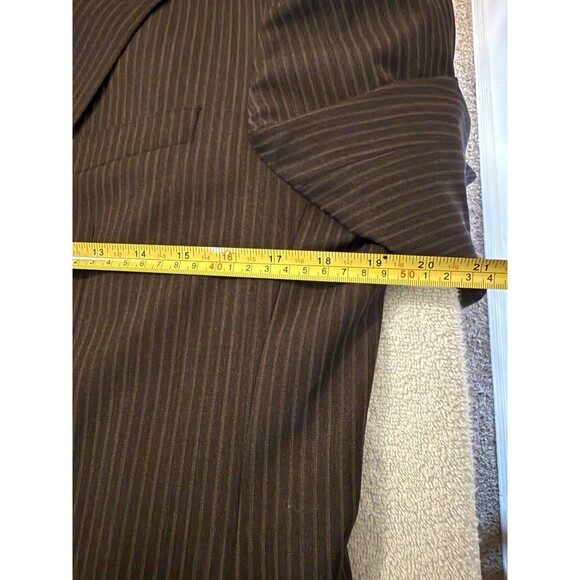 KARAKO Charcoal Pinstripe Suit 42R Wool 2pc Tailored Blazer Pants 30x31 Custom - Picture 5 of 15